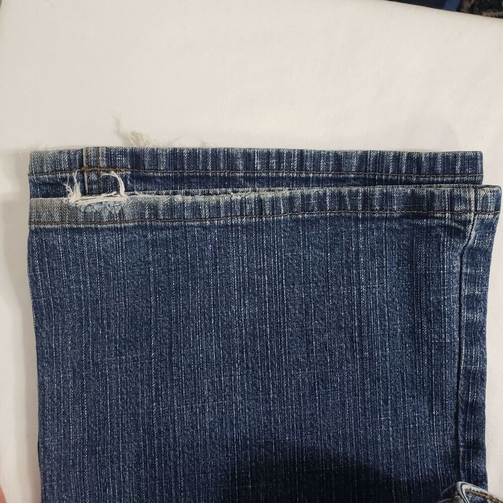 Ann Taylor Loft Womens Jeans Size 6 Flare Leg Blue Denim Stretch Mid Rise Dark - Picture 12 of 12